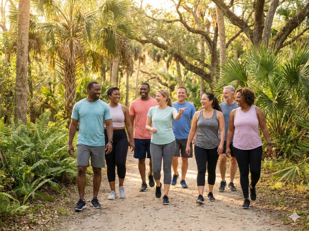 Wellington, FL residents staying active outdoors as part of their Beyond Concierge Healthcare medical weight loss program